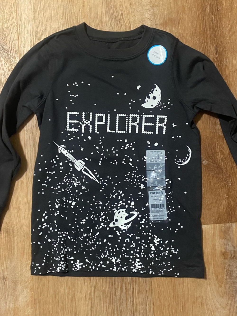 Carter's Black 'Explorer' Space Graphic Long Sleeve Tee